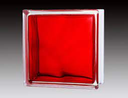 new wave red color glass block