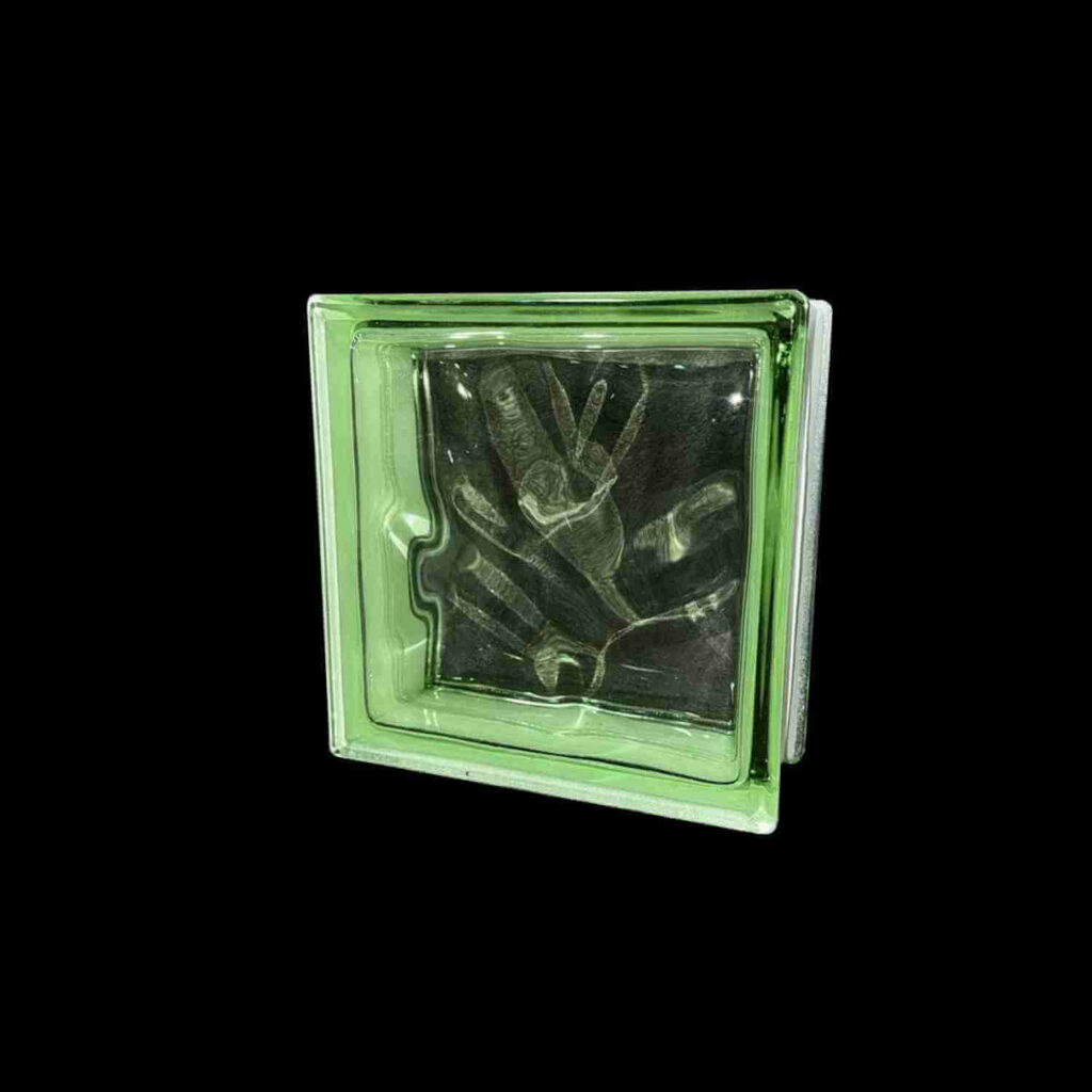 Image of. Green Wave Glass Block – Solid Color (Non-Fading, UV Resistant)